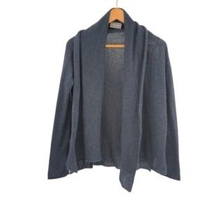 Wooden Ships Sweater Open Cardigan Women XS Navy Blue Long Sleeve Wool Blend